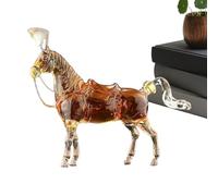 Bouteille à whisky en verre transparent en forme de cheval | 750 ml élégante bouteille de bar décorative pour cocktail, accessoire élégant pour la maison, fête, cuisine, salle à manger