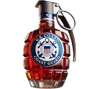 Bouteille à whisky militaire en forme de grenade à la main, bouteille en verre gravée en forme de grenade à main, anti-fuite et durable, design militaire pour le jour du souvenir (E)