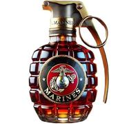 Bouteille à whisky militaire en forme de grenade à main, bouteille en verre gravée anti-fuite et durable, design militaire pour le jour du souvenir