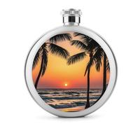 Bouteille à whisky Sunrise of on The Sea en acier inoxydable étanche pour alcool, camping, voyage, cadeau de 150 ml