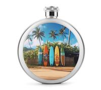Bouteille à whisky Surf's Up en forme de planche de surf - Petite bouteille portable de voyage anti-fuite en acier inoxydable pour fête de mariage, témoin d'honneur, cadeau de demoiselle d'honneur
