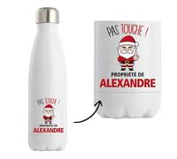 Bouteille Alexandre Pas Touche Père Noël - Gourde isotherme - Secret santa Cadeau Noël Humour Insolite Collègue