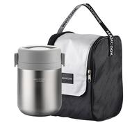 Bouteille Alimentaire Isotherme en Acier Inoxydable 316 Maxcook avec Sac Repas Thermos Alimentaire Isotherme en Acier Inoxydable Sous Vide 1,5L MCTG0863 - Boîte Déjeuner Étanche pour Soupe à Large Ouv