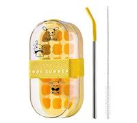 Bouteille avec bac à glaçons intégré, élégant, élégant, de qualité supérieure, 2 en 1, réutilisable avec paille, facile à libérer, pour le bureau, les voyages en plein air | Utilitaire d'intérieur