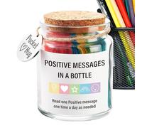Bouteille avec citation de motivation - Pot plein de messages positifs, billets d'affirmation réfléchie pour confiance et bonheur, idée cadeau de soutien | Bureau, salle de classe, thérapie, amitié