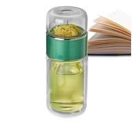 Bouteille avec infuseur à thé en verre avec infuseur à thé isotherme à double couche, pour thé en vrac, fleurs, thé, maison, voyage