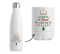 Bouteille Benoît Magie de noël Sapin - Gourde isotherme - Secret santa Cadeau Noël Humour Insolite Collègue