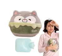 Bouteille chauffante - Coussin thermique pour bouteille en peluche de dessins animés | manchon portable de 500 ml pour les mains, emballage chaud anti-fuite, chauffe-mains D