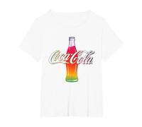 Bouteille Coca Cola Multicolore T-Shirt, Femme Grandes Tailles, Blanc, 6X