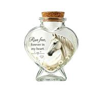 Bouteille commémorative en forme de cœur avec bouchon en pour poils | Bouteille souvenir en forme de cœur avec bouchon en liège pour poils de chien, pour cendres de moustaches, jardin, cour