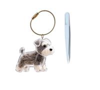 Bouteille commémorative pour poils de chien, bouteille de rangement transparente pour poils d'animaux domestiques avec chaîne et ramassage de poils, urne commémorative pour propriétaire (schnauzer)