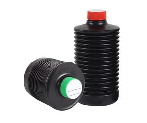 Bouteille compacte en polyéthylène haute densité résistante aux acides pour le stockage de produits chimiques dans la chambre sombre Volume extensible, zone d'étiquette, protection contre les fuites