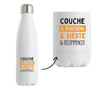 Bouteille Couche biberon sieste recommencer | Bottle | Idée Bouteille Isotherme Cadeau Anniversaire Fête Original Famille Travail Départ Collègue Retraite Noël.