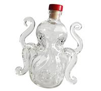 Bouteille d ' accent d ' armoire en verre marin avec bouchon pour le stockage visible des boissons, décoration prête à être exposée, bouteille en verre en forme d ' animal marin, récipient de liqueur