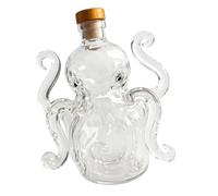 Bouteille d ' accent d ' armoire en verre marin avec bouchon pour le stockage visible des boissons, décoration prête à être exposée, bouteille en verre en forme d ' animal marin, récipient de liqueur
