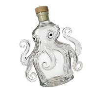 Bouteille d ' accent d ' armoire en verre marin avec bouchon pour le stockage visible des boissons, décoration prête à être exposée, bouteille en verre en forme d ' animal marin, récipient de liqueur