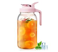 Bouteille d ' eau en verre avec échelle Visible et filtre supérieur à charnière pour café, thé et boissons, pichet de capacité pour réfrigérateur
