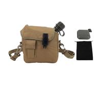 Bouteille d’eau extérieure plate de grande capacité de 1,5 L avec sac de taille, bouteille d’eau pour la randonnée et le camping sportif, bouteille en PVC à sangle réglable et à fe (Kaki)