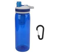 Bouteille d’eau filtrée portable de 770 ml, purificateur d’eau pour l’extérieur, idéal pour le camping, la randonnée et les situations d’urgence, avec filtre à membrane en fibre cr (Bleue)