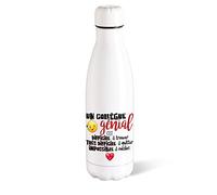 Bouteille d’eau Isotherme 500ml Acier Collègue Gourde Réutilisable Ecologique Maintien Chaud/Froid 12h. Idée Cadeau Original Humour Homme Femme Retraite Mutation Sport Bureau Anniversaire Noël