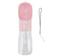 Bouteille d’Eau pour Chien de 400 ML, Distributeur d’Eau Portable pour Chien à l’épreuve des fuites, en matériau ABS de qualité Alimentaire, Bol à Interrupteur Poussoir économisant (Rose)