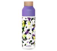 Bouteille d’Eau Réutilisable Ice 840ml, Bouchon Bois et Motif Floral Stylisé