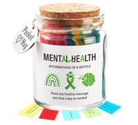 Bouteille d'affirmation : bocal à message de motivation, notes d'encouragement quotidiennes, soutien émotionnel, fiche de soins personnels de pleine conscience | Bocal de rappel de positivité