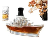 Bouteille d'alcool en verre - Pot vide en forme de de guerre de 350 ml, design transparent élégant, récipient en verre épais durabll | Bouteille de vin décorative pour la maison, le Bar, l'
