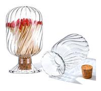 Bouteille D'allumette,Bouteille Contenant D ' Allu Cloche décorative en verre en forme d'hélice for bougies de 4 pouces, décoration tendance for cheminée, allumettes non incluses(2.52 x 5.08 Inch)