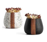 Bouteille D'allumette,Bouteille Contenant D ' Allu Lot de 2 porte-allumettes en céramique avec allume-allumettes for allumettes mignonnes et fantaisie - Allumettes dans un bocal - Cadeaux de décoratio