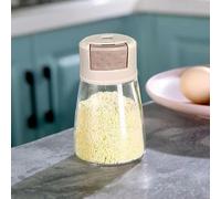 Bouteille d'assaisonnement en verre de 180 ml avec distributeur de 0 5 g pour sel et poivre, pratique pour la cuisine (beige)