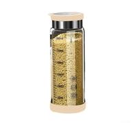 Bouteille d'assaisonnement en verre pour le stockage des épices de cuisine pour sel, glutamate monosodique et autres assaisonnements (couvercle blanc, 300 ml)