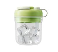 Bouteille de bac à glace - Gobelet à glace, 2 en 1 en forme de piston anti-fuite à fermeture rapide avec paille, bouteilles d'eau, bac à glace, bouteille de voyage 380 ml, moule à glace pour voyage
