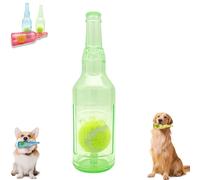 Bouteille de bière avec balle de tennis - Jouet à mâcher pour chien - Indestructible - Jouet à mâcher interactif pour petits chiens - Pour faire de l'exercice et accompagner les chiens (vert, taille