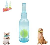 Bouteille de bière avec balle de tennis - Jouet à mâcher pour chien - Indestructible - Jouet à mâcher interactif pour petits chiens - Pour faire de l'exercice et accompagner - Bleu - Taille S