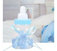 Bouteille de Bonbons à Remplir, 24 Pièces à Remplir pour Décoration de Fête Prénatale, Bouteilles à Remplir pour Fête Prénatale, Bouteille de Lait en Plastique pour Décorations de(Bleu)