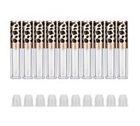 Bouteille de Brillant à lèvres Rechargeable, Tube d'huile à lèvres Vide, Outil de Maquillage (Anneau doré imprimé léopard 5 ML/pièce), 10 pièces