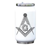 Bouteille de canette de cuisine carrée et boussole maçonnique pour rituel maçonnique et symbolisme - Blanc