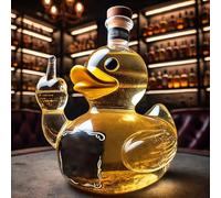Bouteille de Carafe À Whisky, Statue de Bouteille de Whisky en Forme de Canard de 300 Ml avec Verre Transparent, Cadeau Personnalisé, Pot Scellé en Verre en Forme D'animal pour Cadeau pour Homme, P D