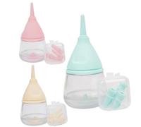 Bouteille de chaton, 3pcs Kit d'alimentation de bouteille de chaton, bouteille de chaton réutilisable 4x2x2 anti-choquant, bouteille d'alimentation de chaton mignonne et pratique pour les petits anim