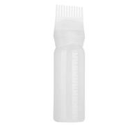 Bouteille de colorant de pompe de distributeur de couleur de cheveux avec l'échelle graduée colorant la brosse de peigne de teinture outil de coiffage pour la bouteille de racine de salon 80ml(White)