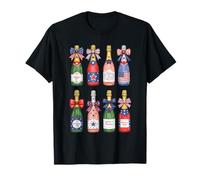 Bouteille de coquette en verre avec chemise à champagne du 4 juillet T-Shirt
