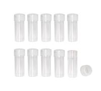 Bouteille de Cylindre en Plastique PET de 5ml, Bouteille de Tube à Essai en Plastique Transparent, Récipient d'échantillon étanche avec Couvercle, Paquet de 100