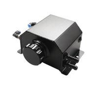 Bouteille de débordement de liquide de refroidissement de radiateur 1L/2L, réservoir d'eau de récupération en alliage d'aluminium, réservoir poli universel, accessoires de voiture(Black 1L)