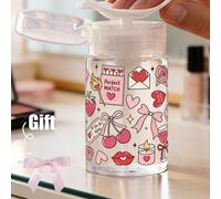 Bouteille de démaquillant à motif cerise, bouteille pulvérisatrice à pompe, dissolvant pour vernis à ongles, bouteille vide à pompe de grande capacité, bouteille pulvérisatrice portable mignonne - Bou
