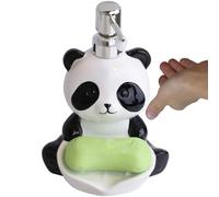 Bouteille de désinfectant pour Les Mains en céramique en Forme de Panda, Distributeur de Lotion 2 en 1 avec bac à Savon, adapté aux comptoirs de Cuisine, de blanchisserie et de Salle de Bain