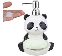 Bouteille de désinfectant pour Les Mains en céramique en Forme de Panda, Distributeur de Lotion 2 en 1 avec bac à Savon, adapté aux comptoirs de Cuisine, de blanchisserie et de Salle de Bain