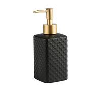 Bouteille de désinfectant pour Les Mains en céramique européenne, Bouteille de shampoing doré, Accessoires de Salle de Bain, Distributeur de Savon Portable (Noir)