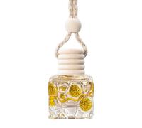 Bouteille de désodorisant pour voiture - Pendentif diffuseur de parfum 10 ml | Bouteille en verre rechargeable avec couvercle en bois | Distributeur de parfum & décoration de voiture pour une odeur
