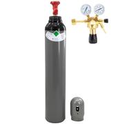 Bouteille de gaz azote - Bouteille de gaz de protection - 8 l - 200 bar - 1,6 m³ - Avec réducteur de pression et capuchon de protection - Pour climatisation, remplissage de pneus et soudage